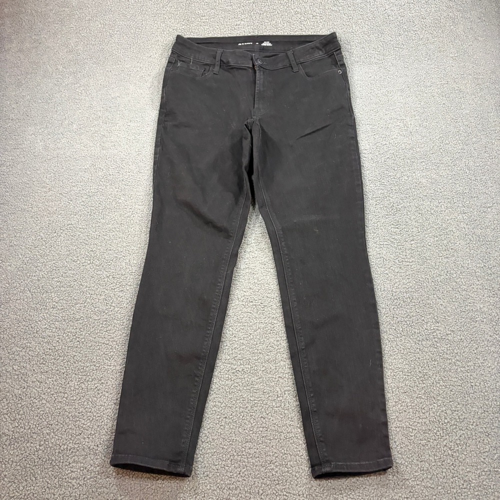 Old Navy Jeans Womens 10 Black Rockstar Super Skinny Mid Rise Stretch Denim